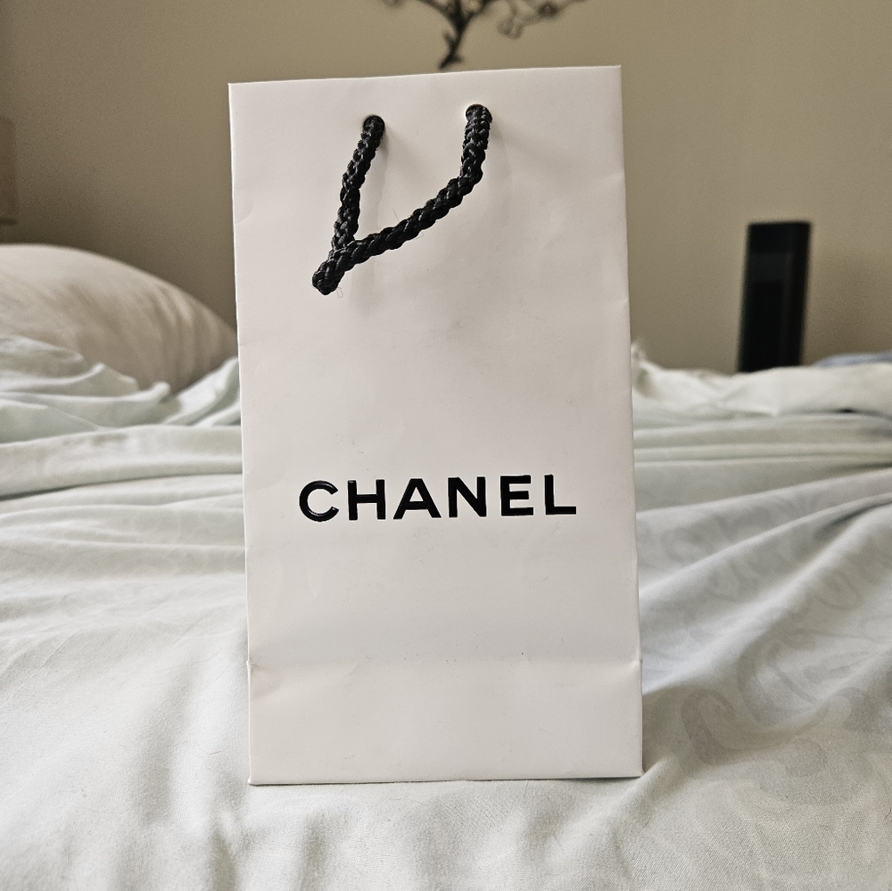 Chanel White Shopping Gift/Tote Bag